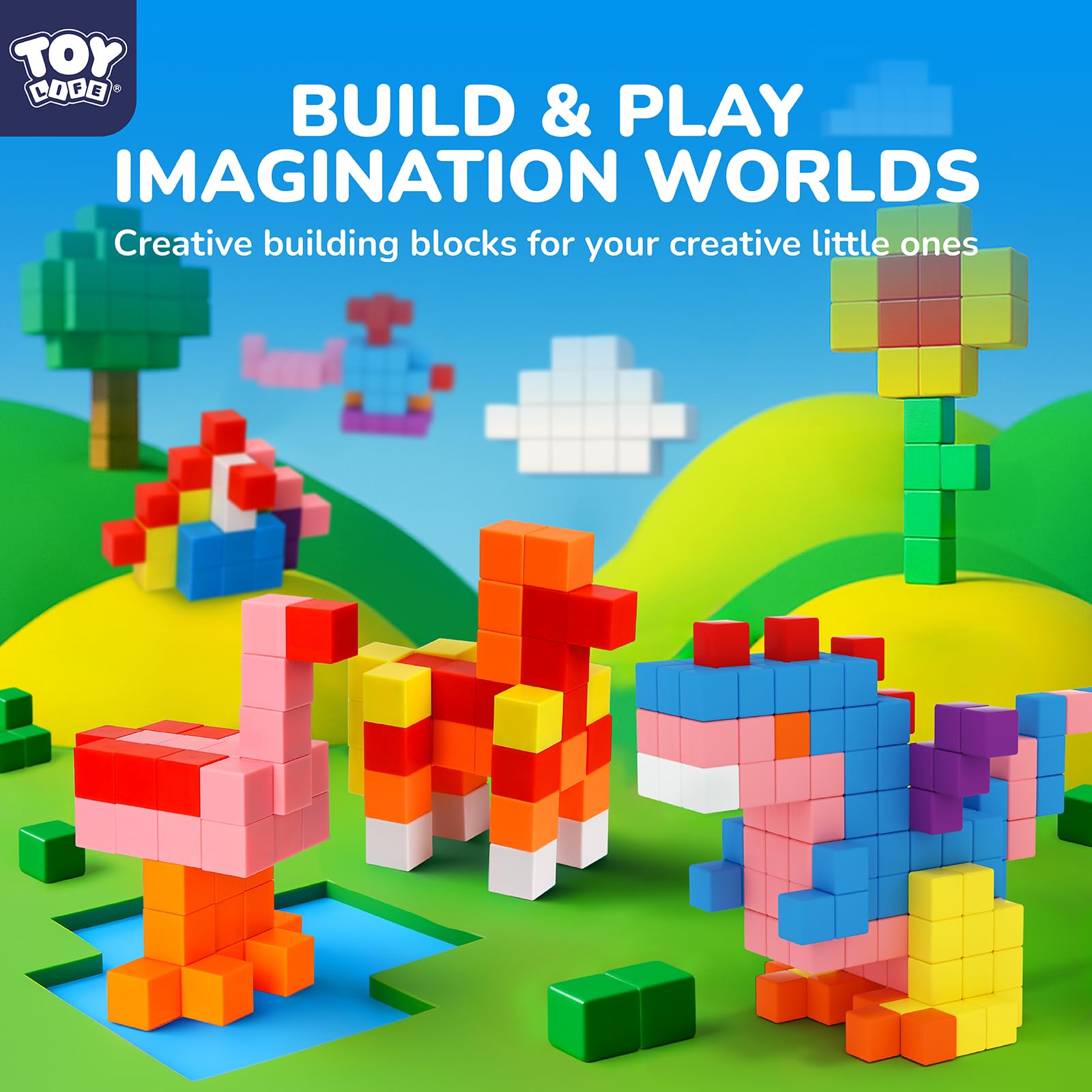 TOY Life magnetic cubes stacked into colorful structures to boost spatial thinking.