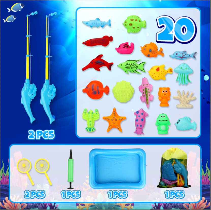 TOY Life magnetic fish toys in bright colors for learning shapes