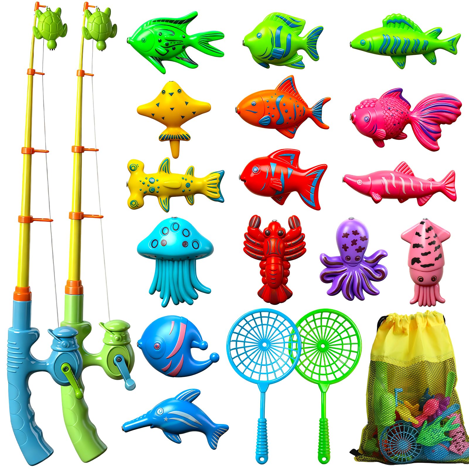 TOY Life Magnetic Fishing Game with colorful fish boosts hand-eye coordination.