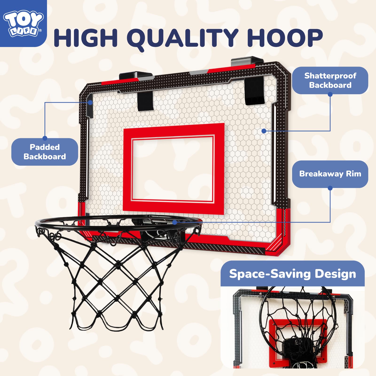 TOY Life mini basketballs four-pack ready for door hoop practice
