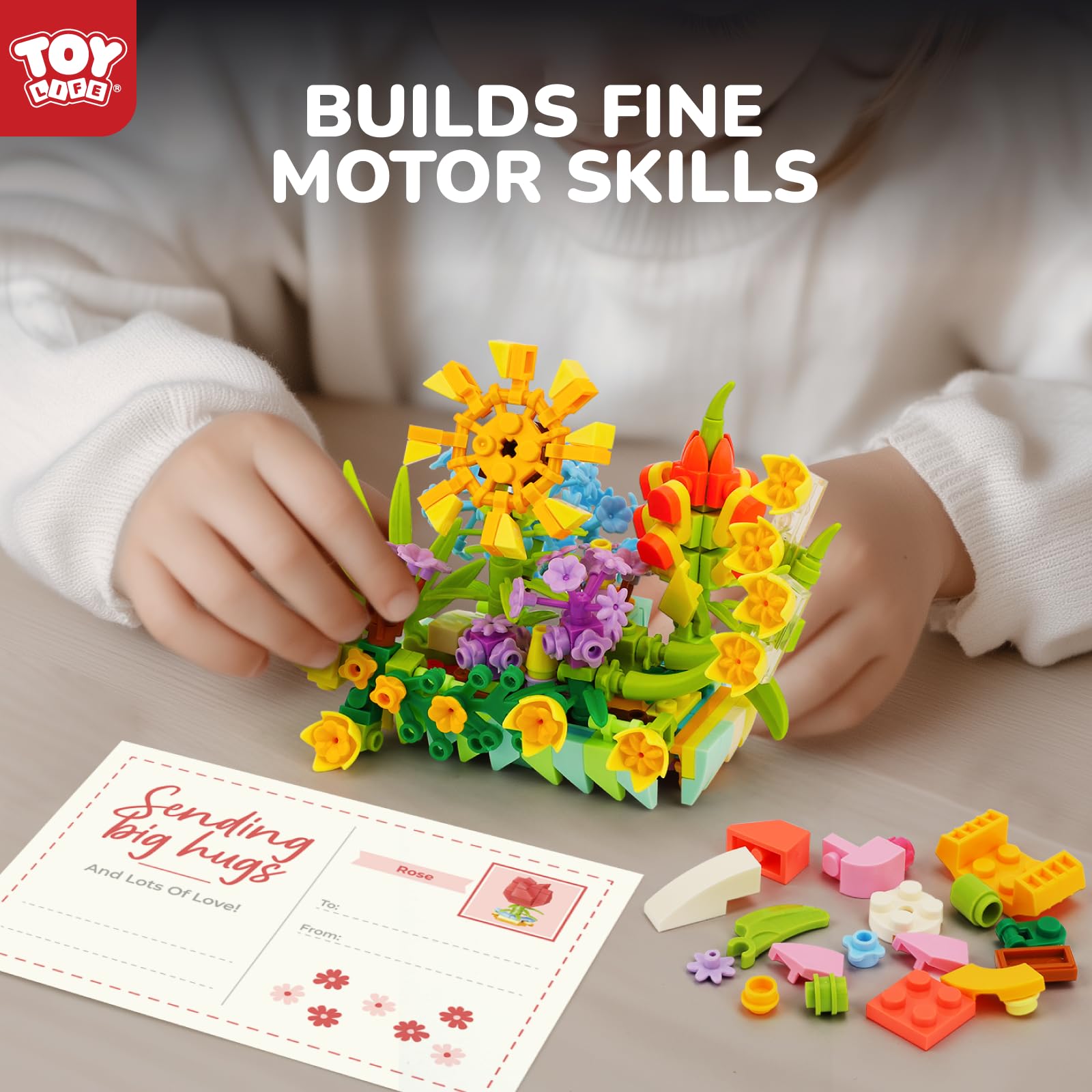 TOY Life mini flower succulents set for imaginative building play.