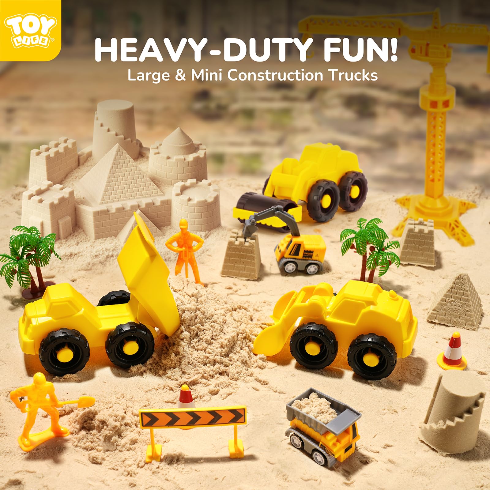TOY Life mini trucks pack for open-ended transportation play.