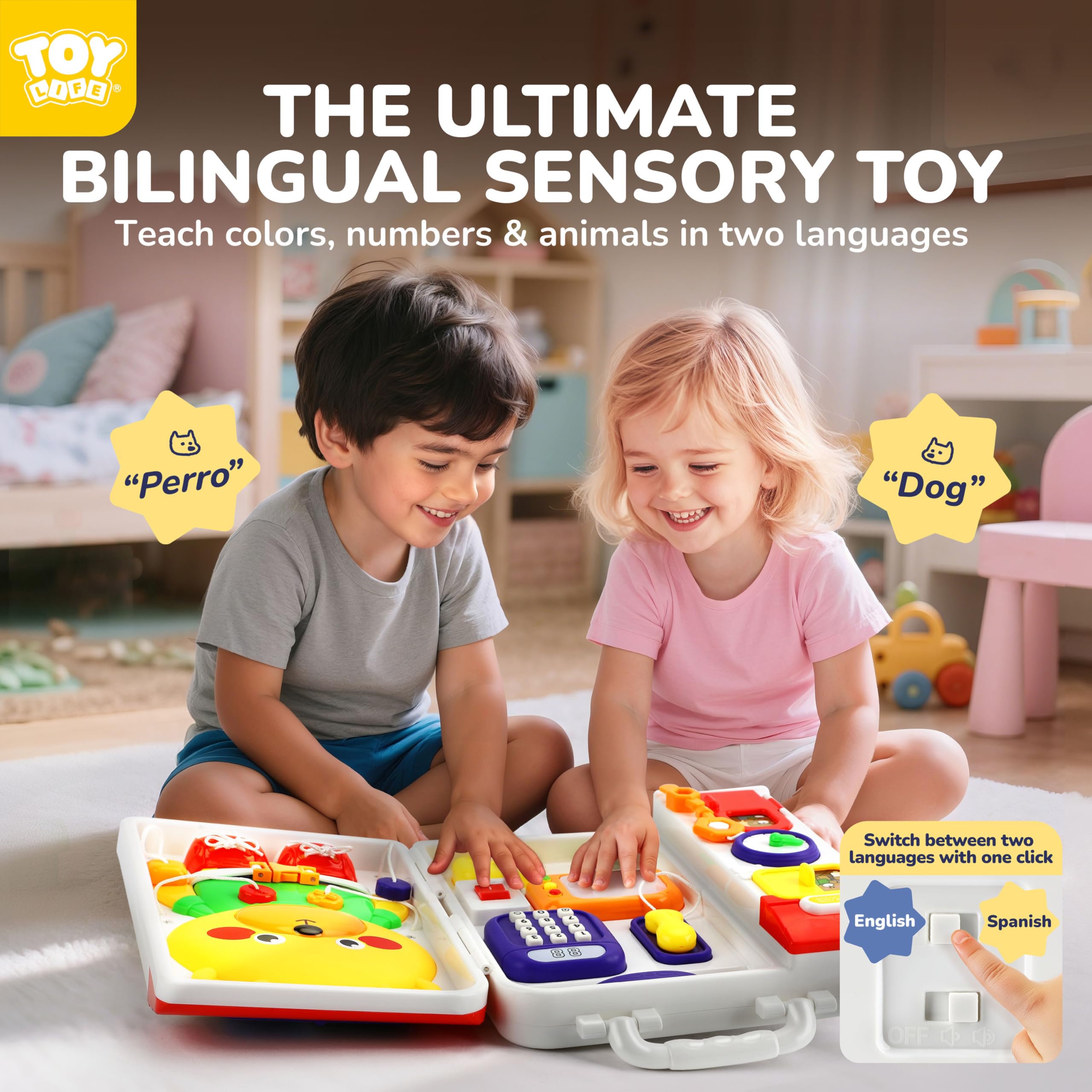 TOY Life Montessori Busy Board animal-icons encourage recognition and exploration