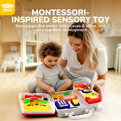TOY Life Montessori Busy Board colors-lights section enhances visual tracking