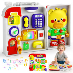 TOY Life Montessori Busy Board front view for on-the-go fine motor play