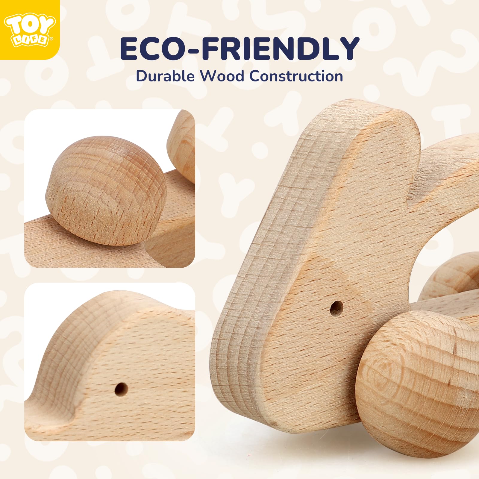 TOY Life baby gift wooden car, charming Montessori toy for crawlers.