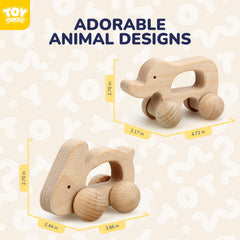TOY Life Montessori wooden car, durable design for long-lasting play.