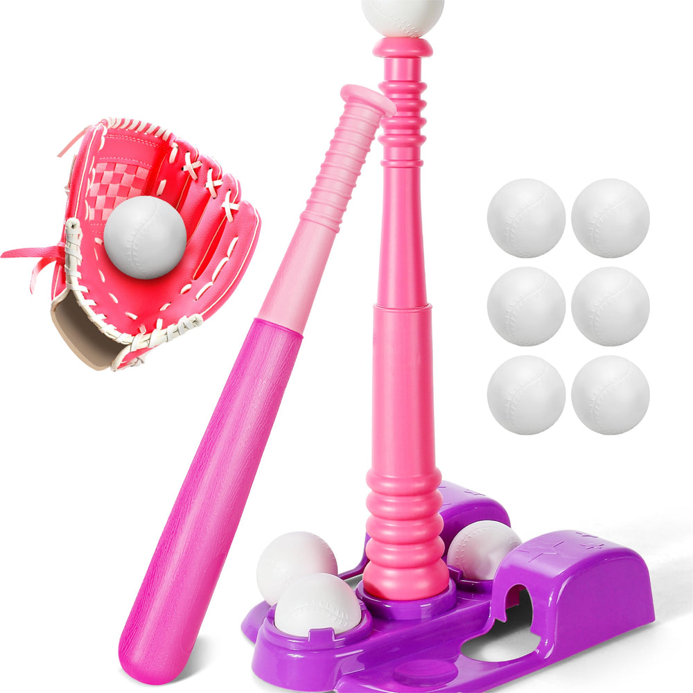 TOY Life T Ball Set kids swing practice for improved hand eye coordination.