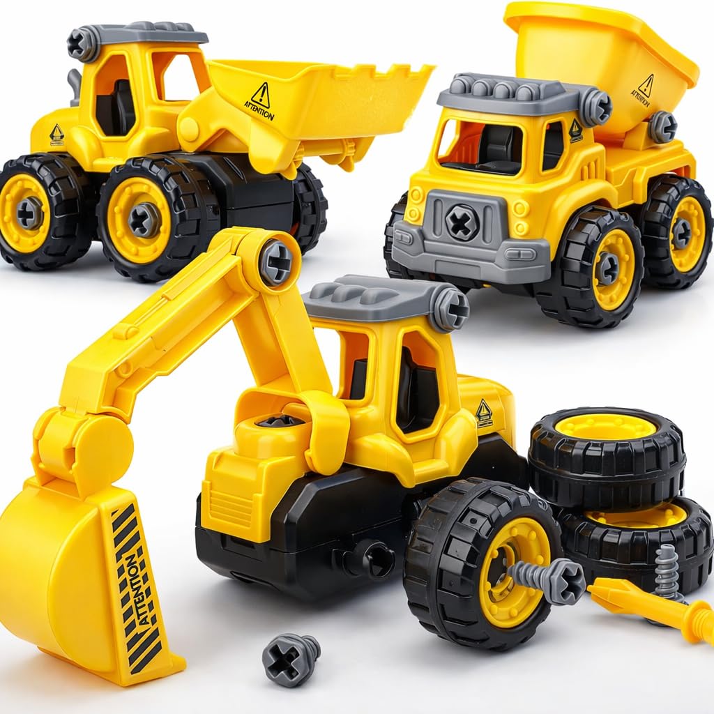 TOY Life take apart bulldozer truck set for kids, encourages hands-on engineering play.