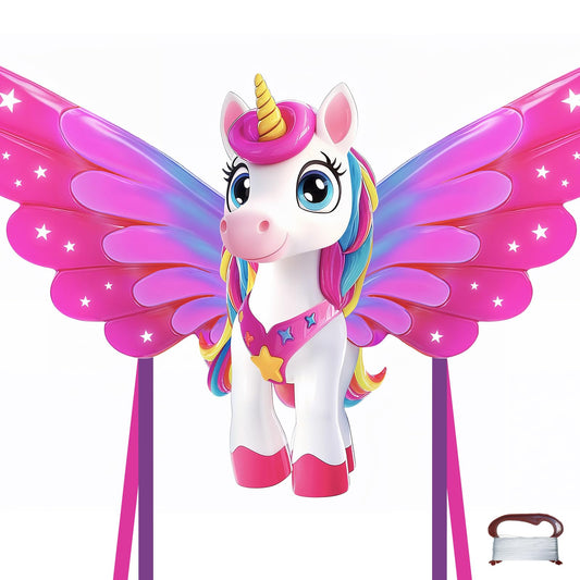 TOY Life unicorn kite in giant size for dramatic, easy launches in open skies.