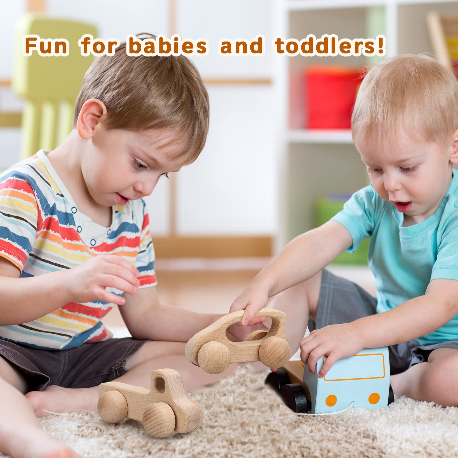 TOY Life wooden car set offers durable, resin-free design for long-lasting use.