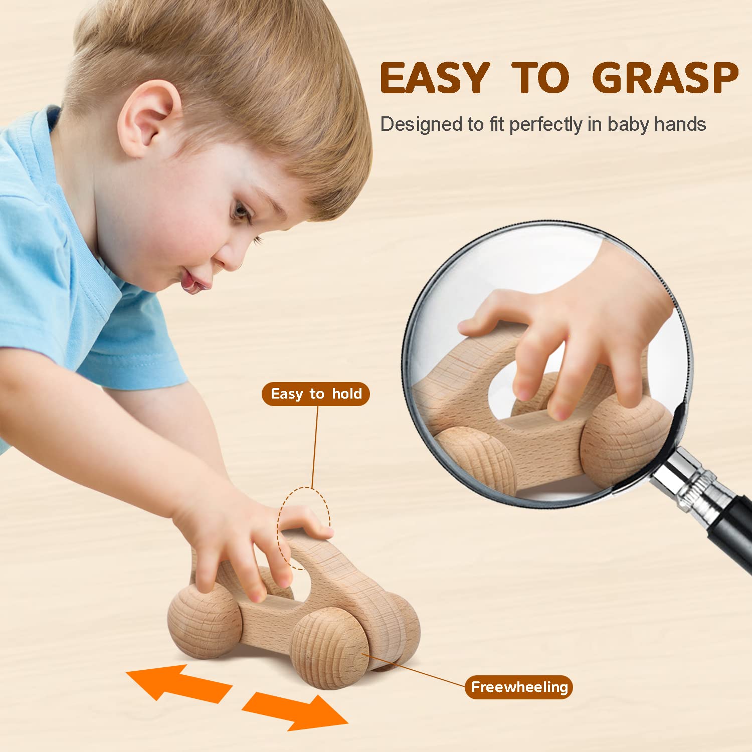 TOY Life natural wood cars are easy to clean with a quick rinse.