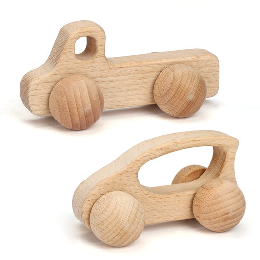 TOY Life wooden push-pull cars for babies promote early grasping and movement.