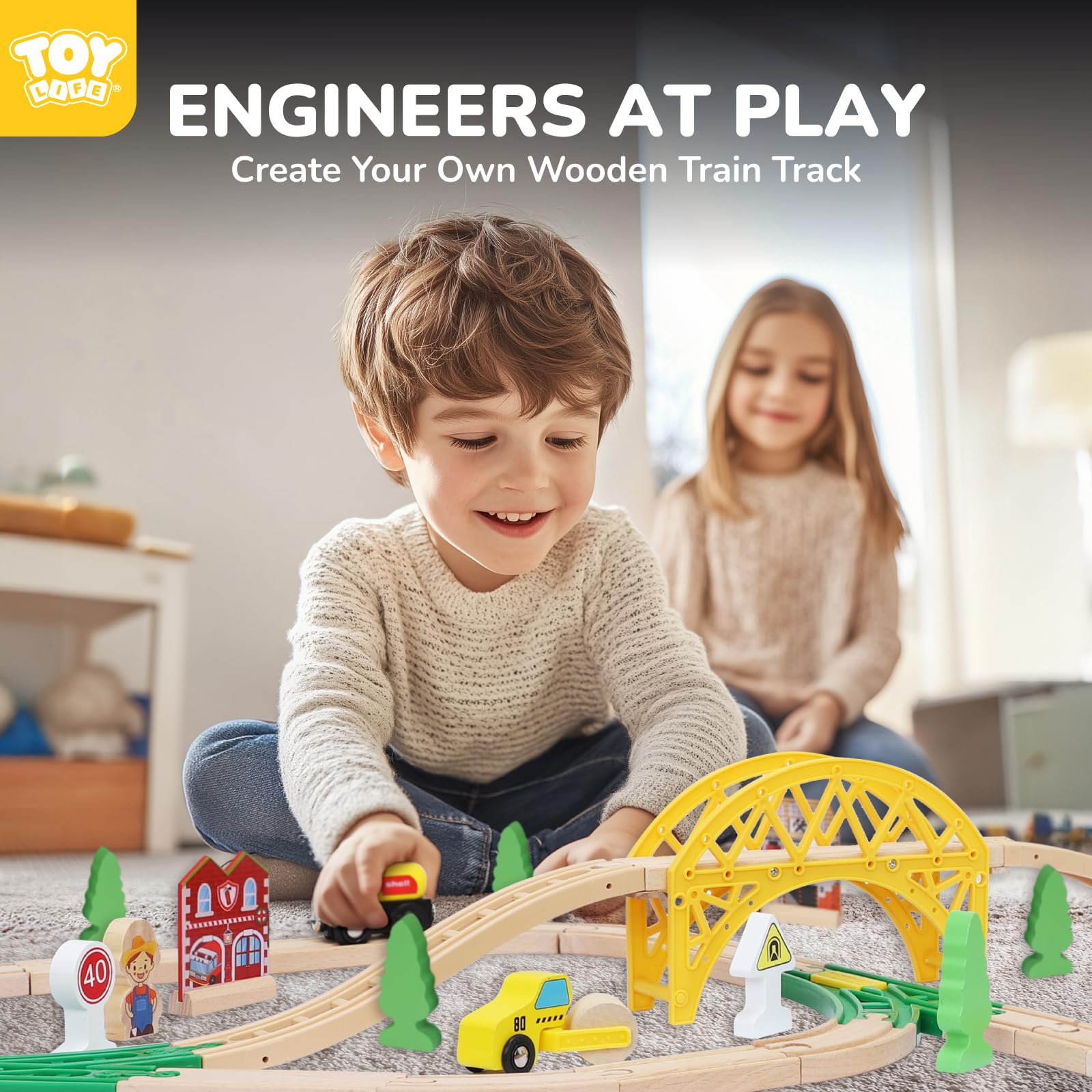 TOY Life tracks compatible with Brio and Thomas brands for stable setups