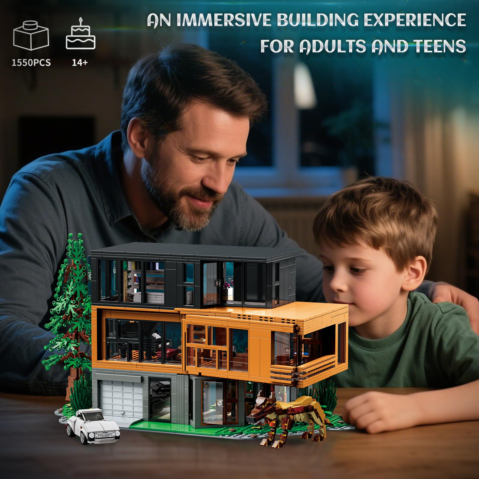 TOY PLAYER 1550-piece set creates a grand, eye-catching display for desks.