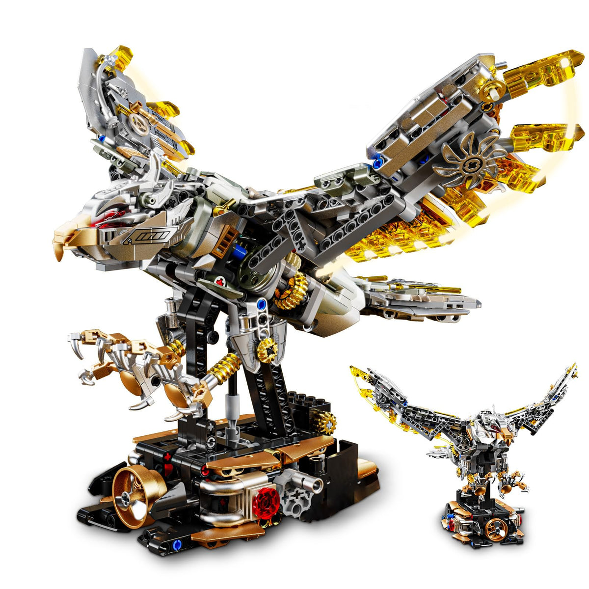 TOY PLAYER eagle-building-base shows gear-driven support for a dynamic display.