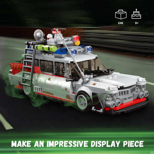 TOY PLAYER ECTO-1 ghost car transparent windows enhance realism and appeal