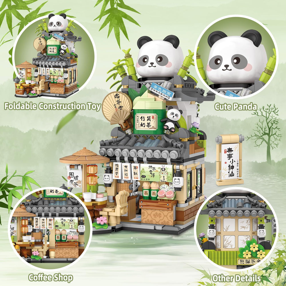 TOY PLAYER Panda coffee shop interior detail for imaginative play