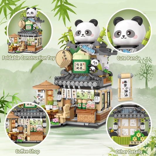 TOY PLAYER Panda coffee shop interior detail for imaginative play