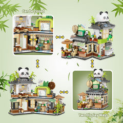 TOY PLAYER Panda mini figures on desk display inspire creativity