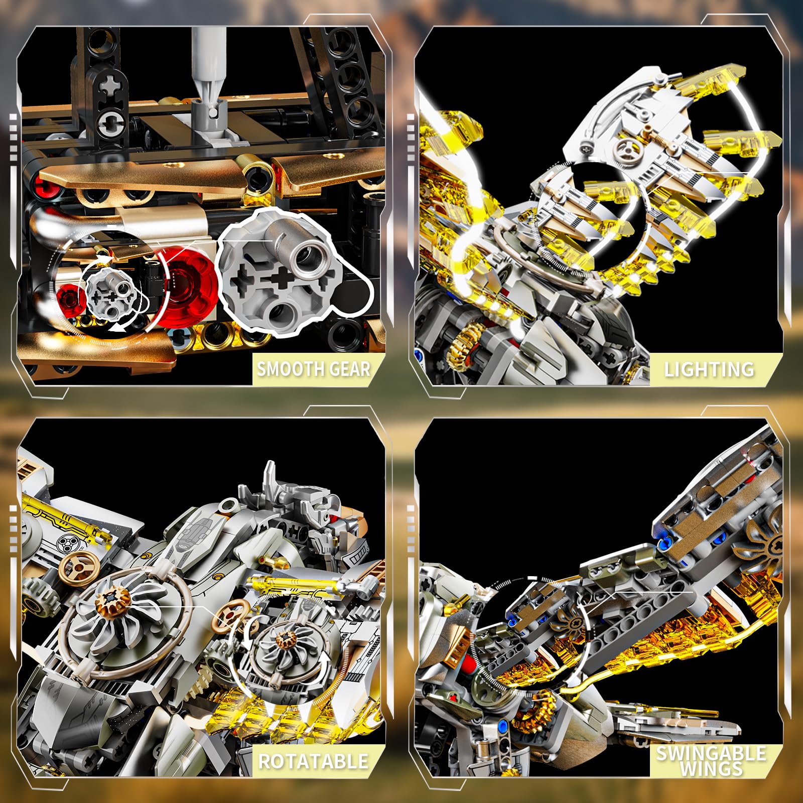 TOY PLAYER rotatable-link-function enables lifelike wing movement for interactive display.