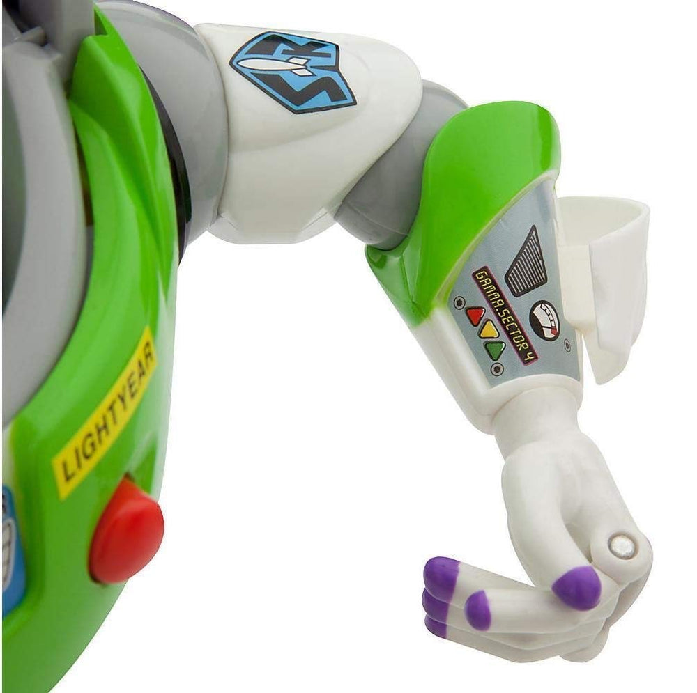 Toy Story Buzz Lightyear figure phrases highlight authentic voice for cue-based play.