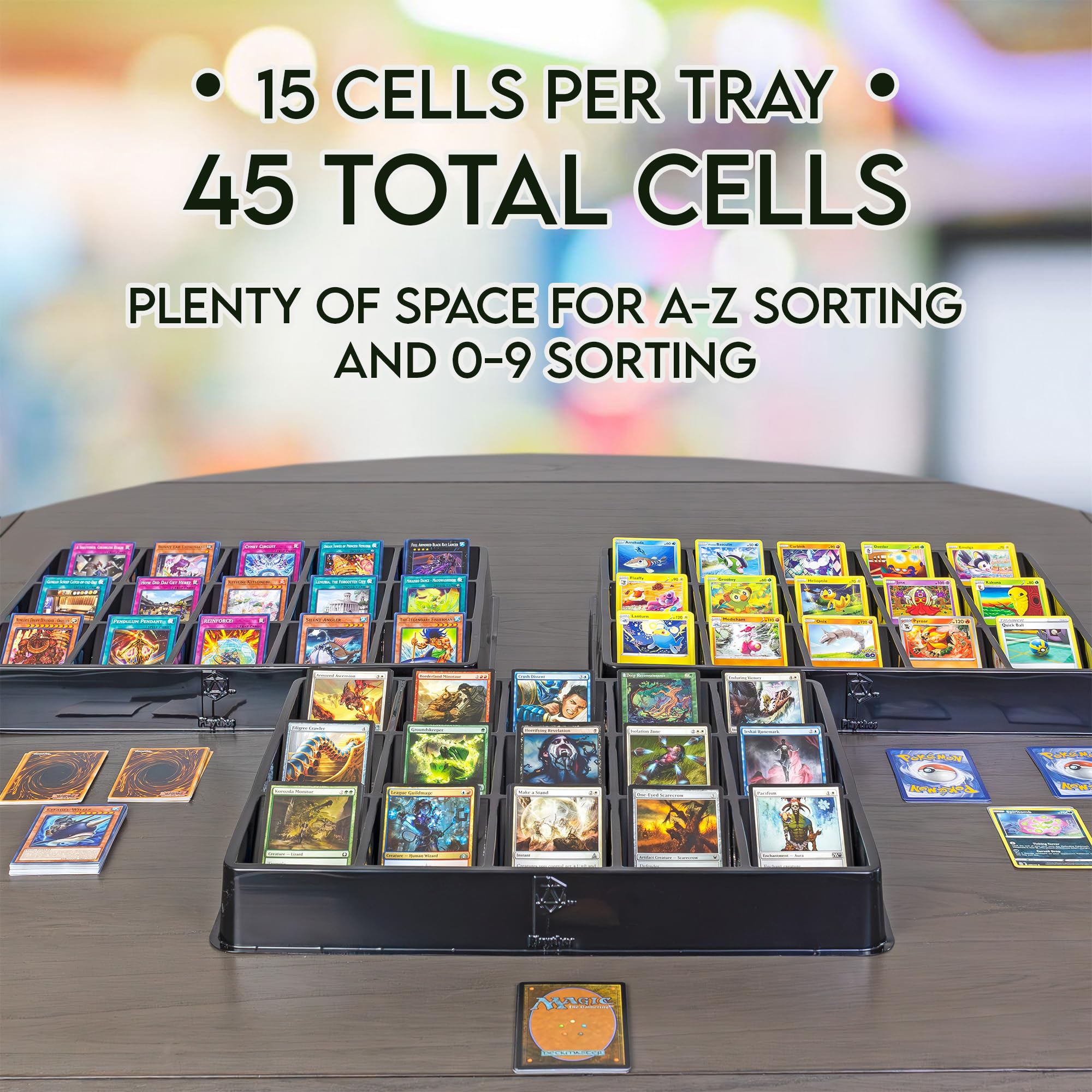 Toy Vault card sorter tray made of sturdy plastic for long-lasting use.