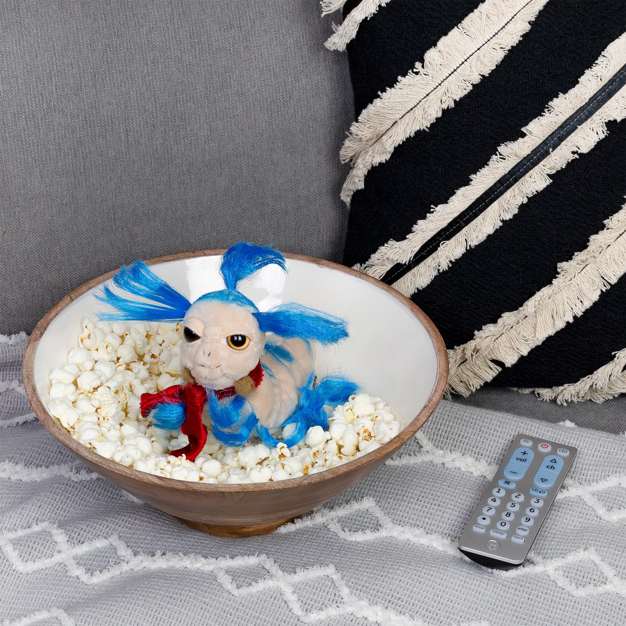 Toy Vault labyrinth mini worm plush side view, compact size