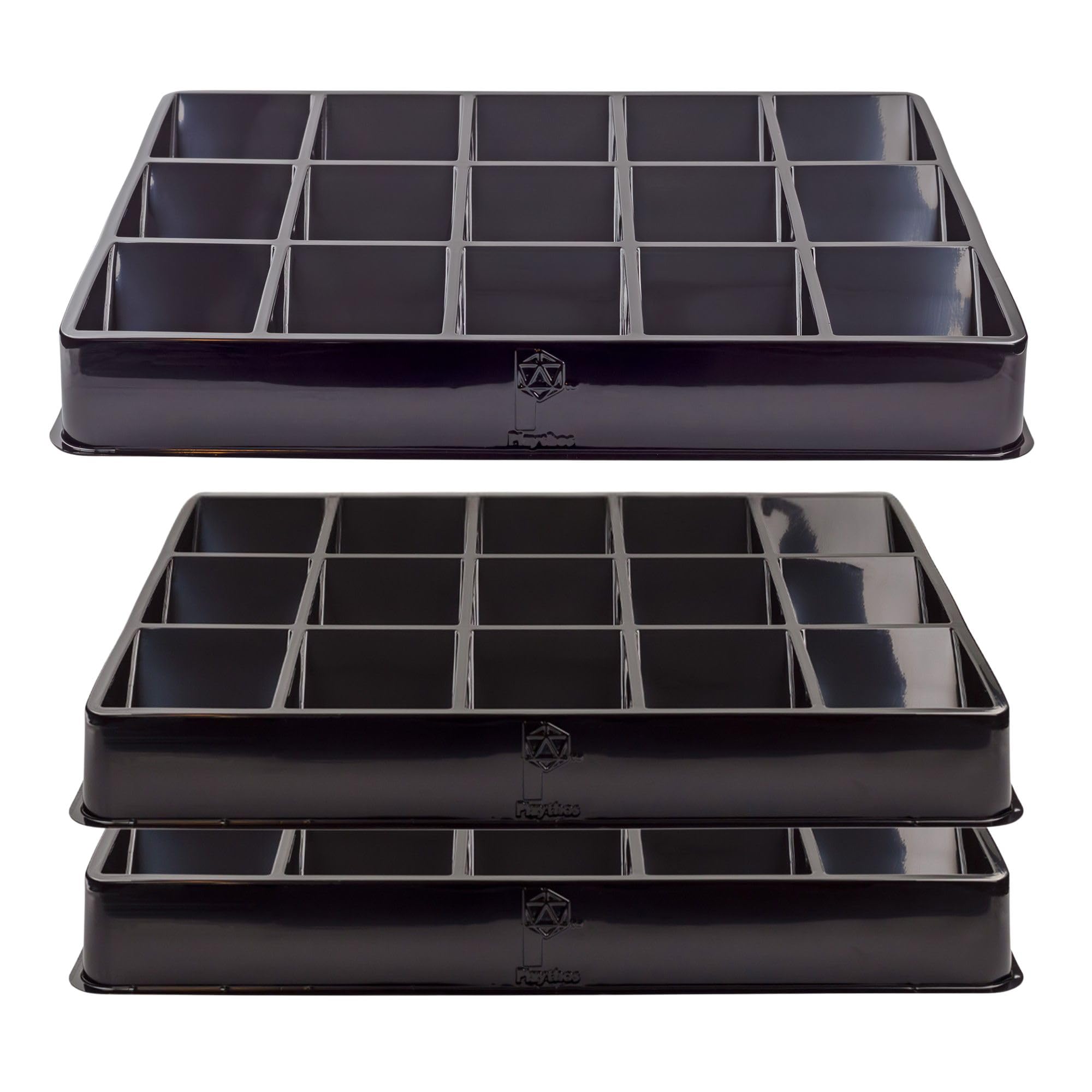 Toy Vault sorting trays with 15 slots for organized card sorting and display.