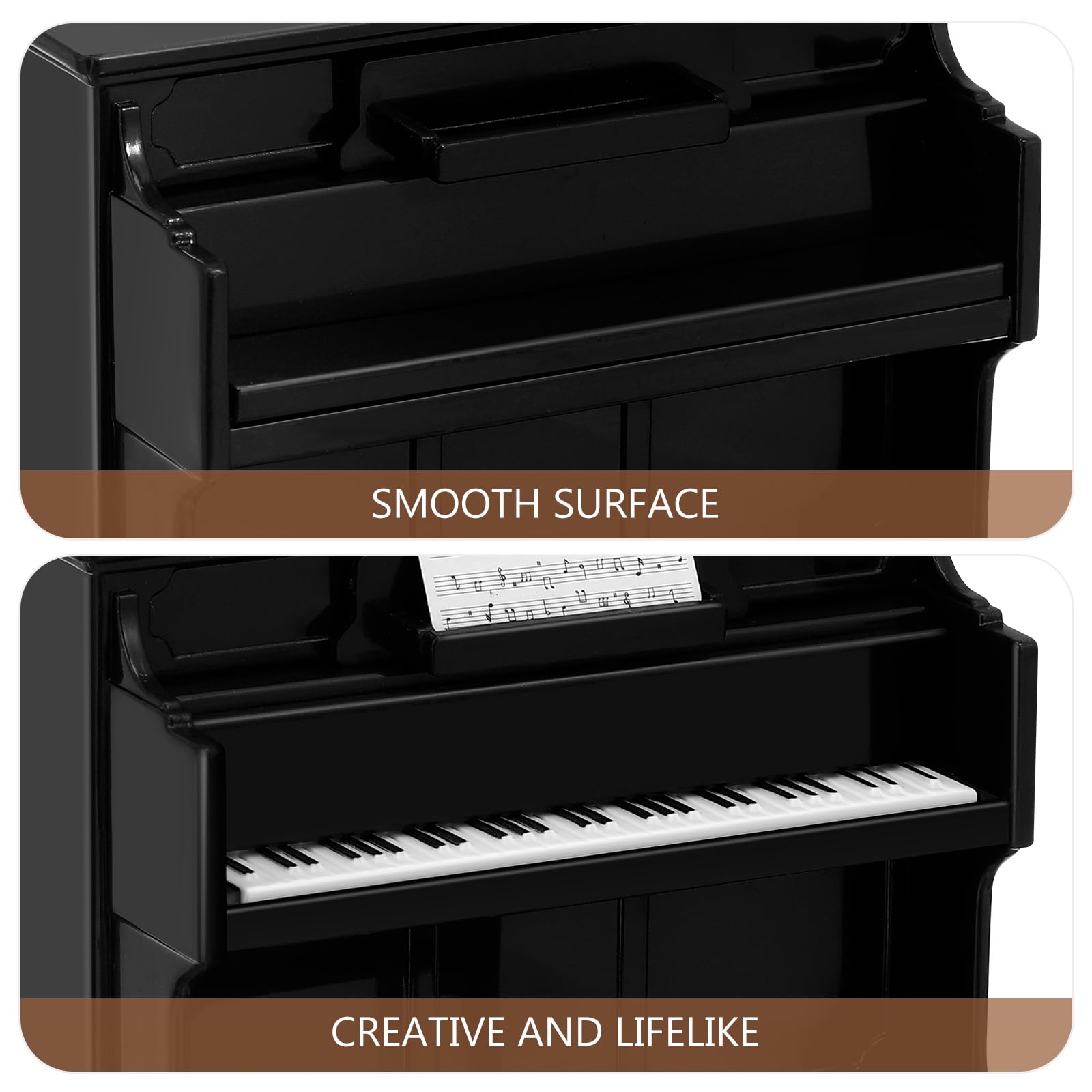 TOYANDONA black mini piano with music score enhances micro landscape settings.