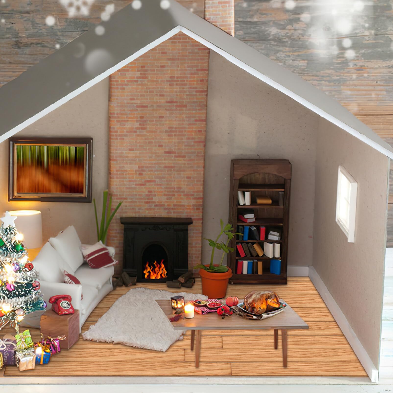 TOYANDONA durable wood flooring resists warping for lasting mini displays