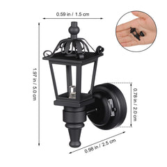 TOYANDONA 1:12 scale black LED wall sconce with easy setup.