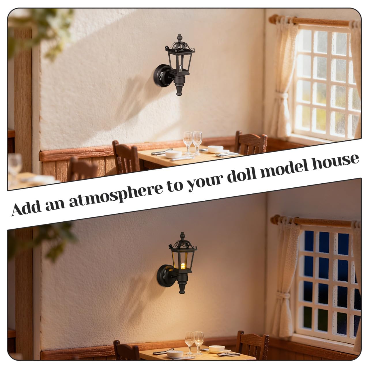 TOYANDONA dollhouse living room light enhances miniature ambiance.