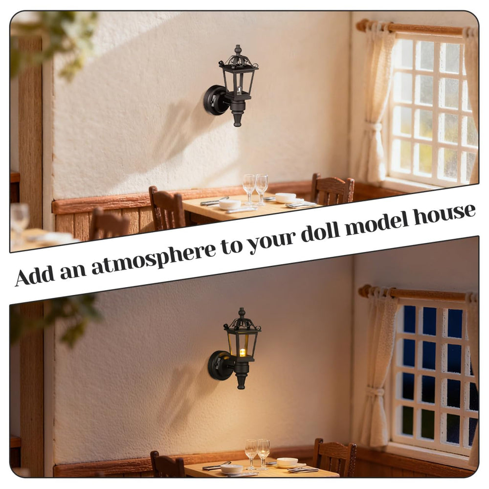 TOYANDONA dollhouse living room light enhances miniature ambiance.