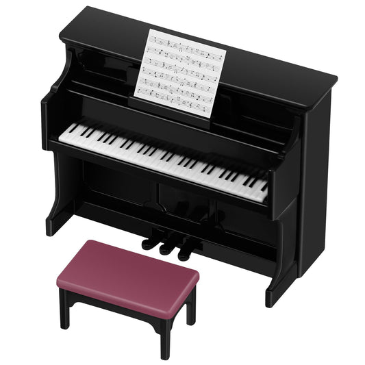 TOYANDONA mini piano stool front view for dollhouse décor and whimsical scenes.