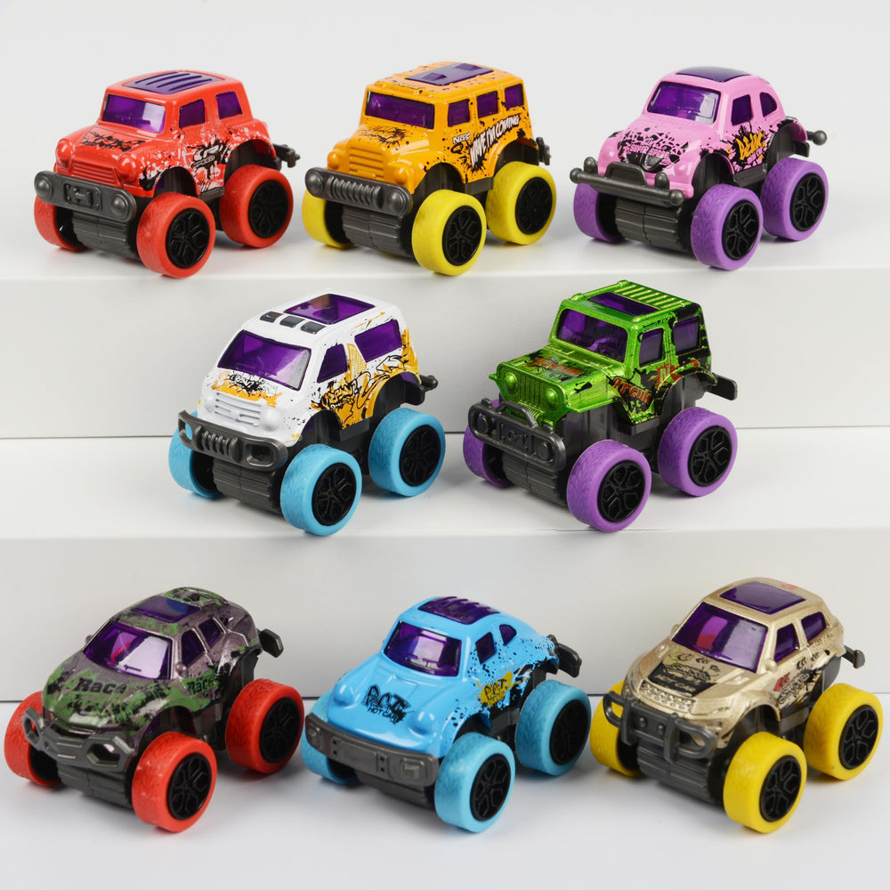 Toyard festive stocking surprise featuring colorful monster-trucks