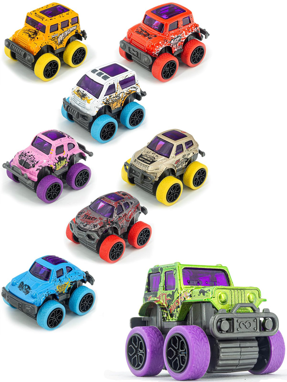 Toyard Monster Trucks on a Christmas stocking, ideal stocking stuffer appeal.
