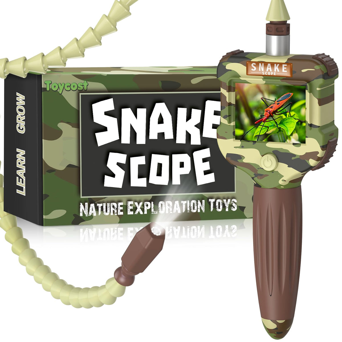 Toycost Borescope Snake Scope with Light front view showing real-time imaging for kids