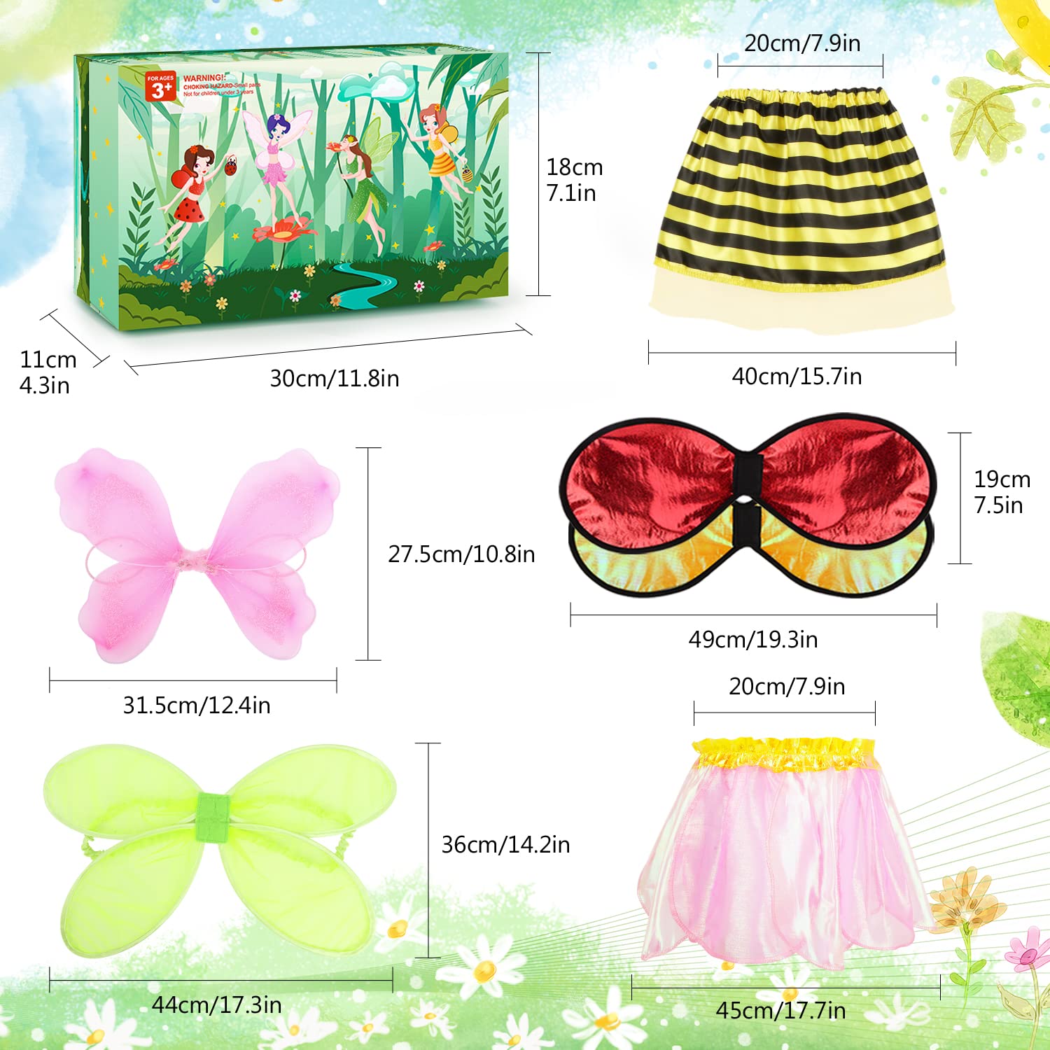 Toycost Fairy wings, easy on and off for quick dress up.