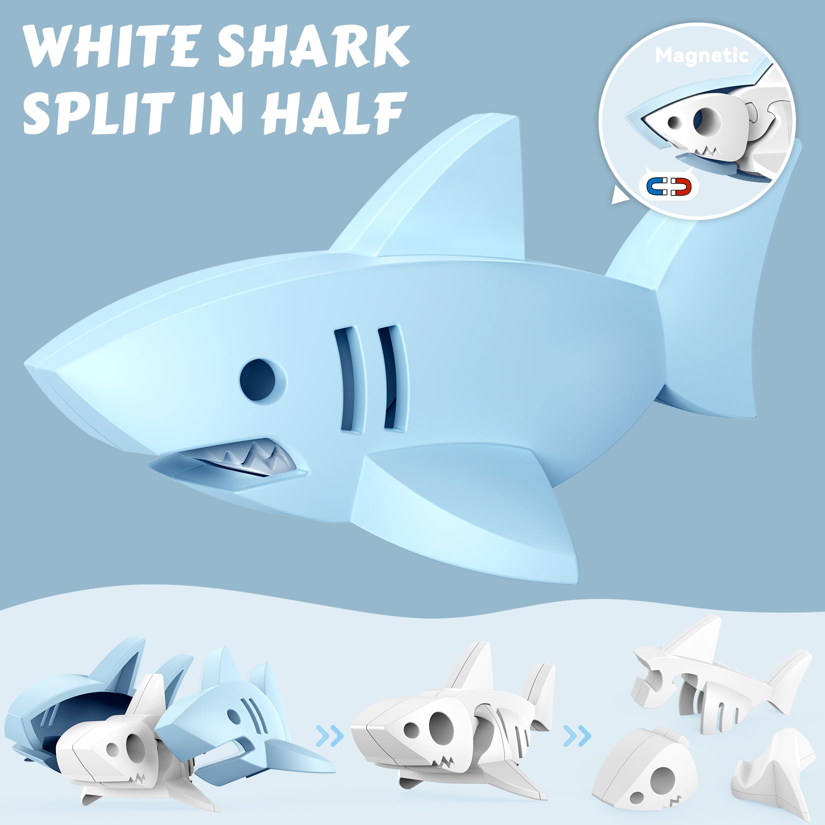Toycost magnetic ocean humpback whale highlights durable construction for long-lasting play.