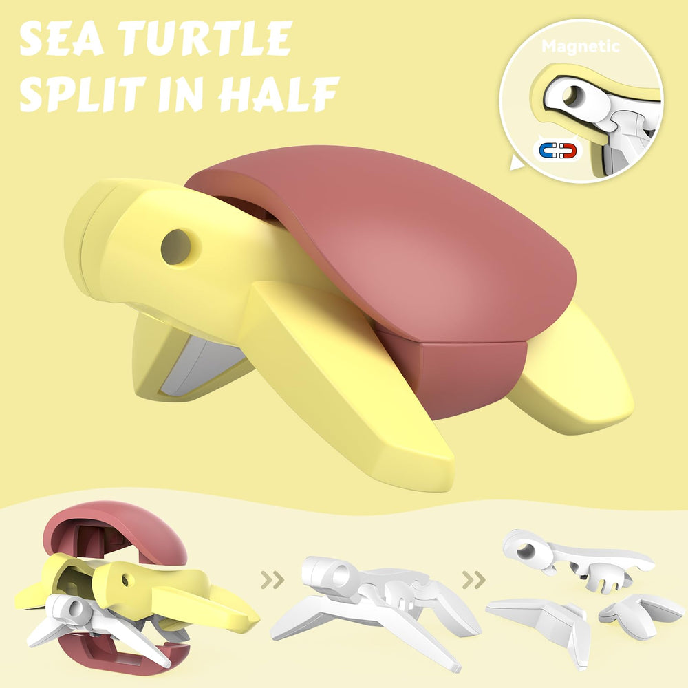Toycost magnetic ocean white shark shows secure magnetic assembly for motor practice.