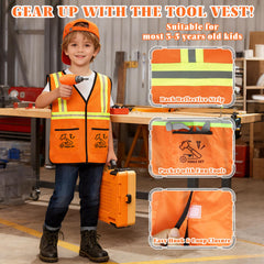 Toycost toolbox storage compartments help toddlers organize parts during play.