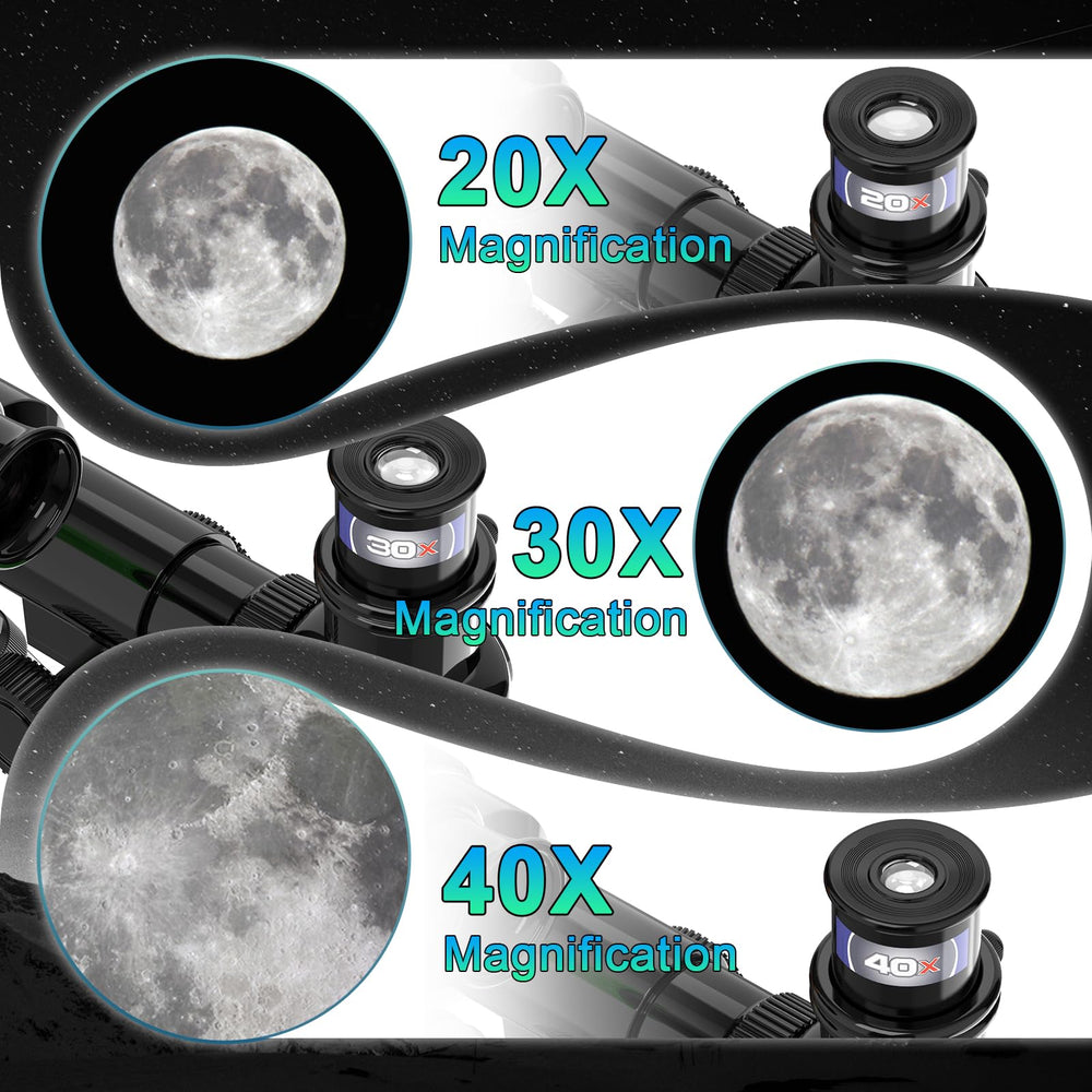ToyerBee telescope with three eyepieces delivering bright, clear views