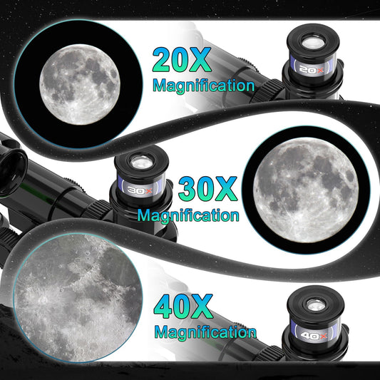 ToyerBee telescope with three eyepieces delivering bright, clear views