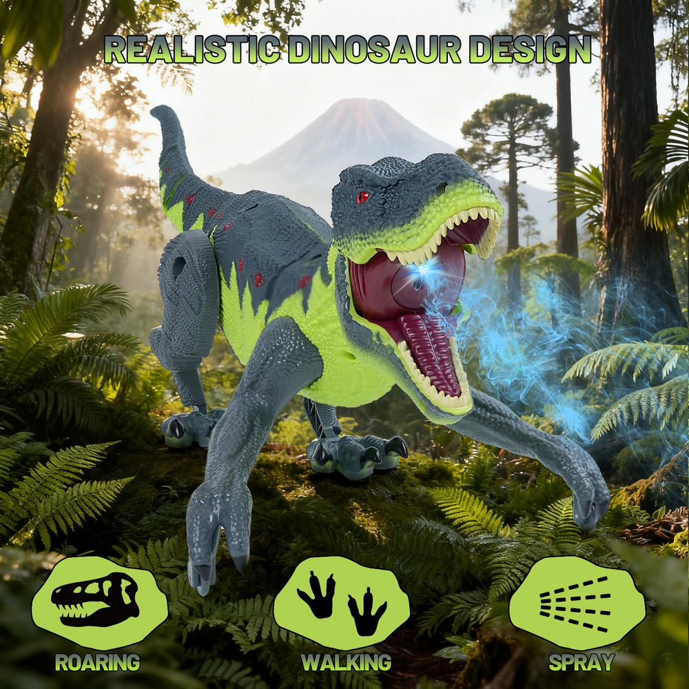 ToyFuntasy dino back touch sensor responds to touch for interactive control.