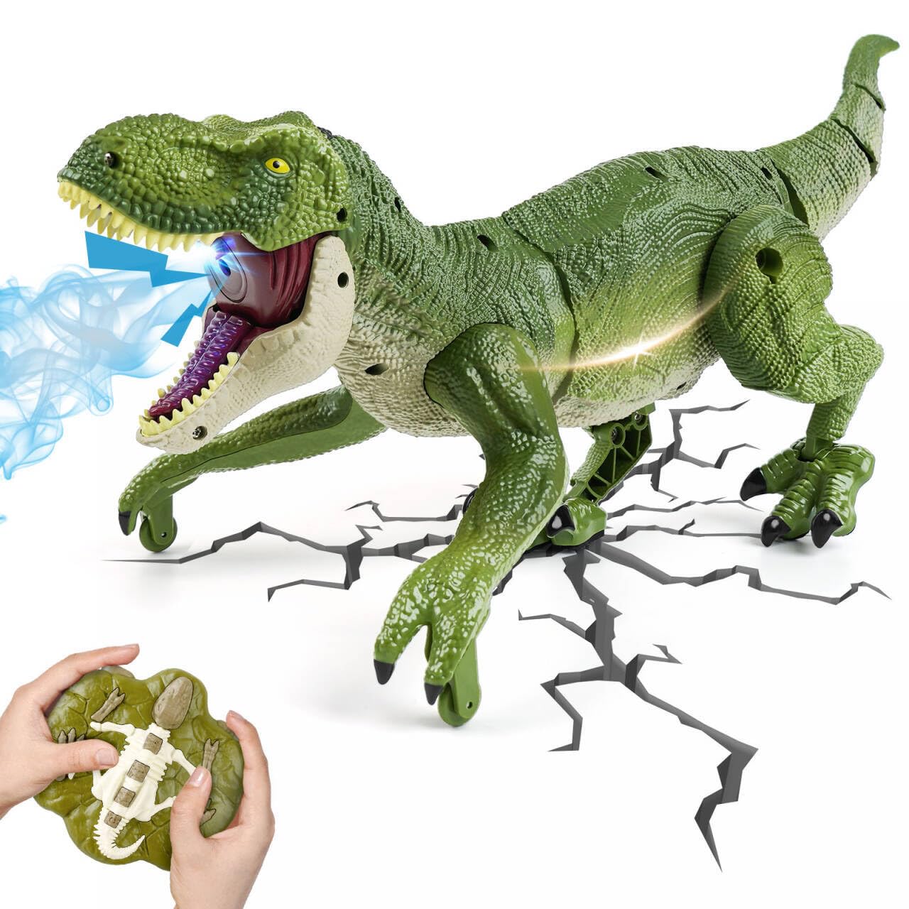 ToyFuntasy RC dinosaur walking action for imaginative play and coordination.
