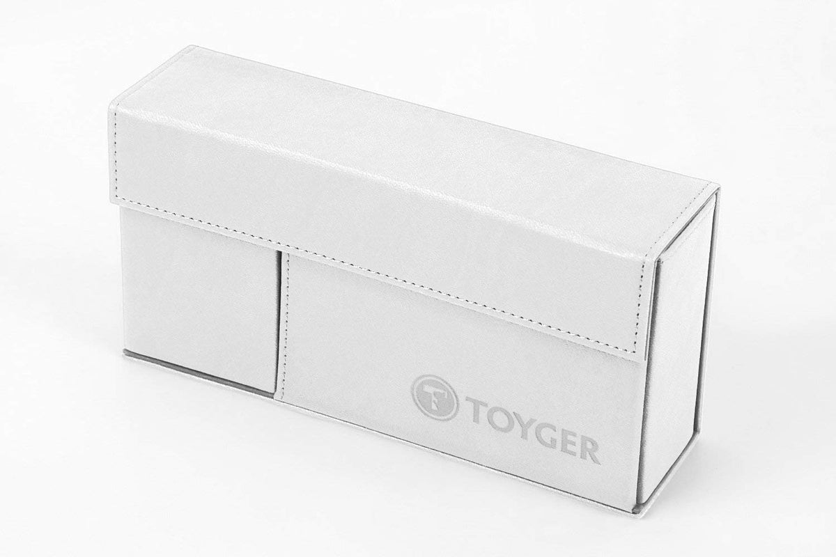 TOYGER DeckSlimmer white front view shows easy card access.