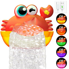 Toyjolka light-up crab bubble toy brightens toddler bath time with color LEDs.