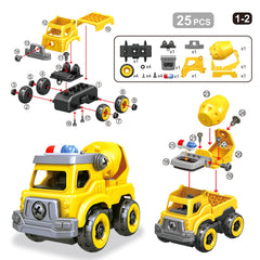 Toyk 4-in-1 take apart crane fosters construction play