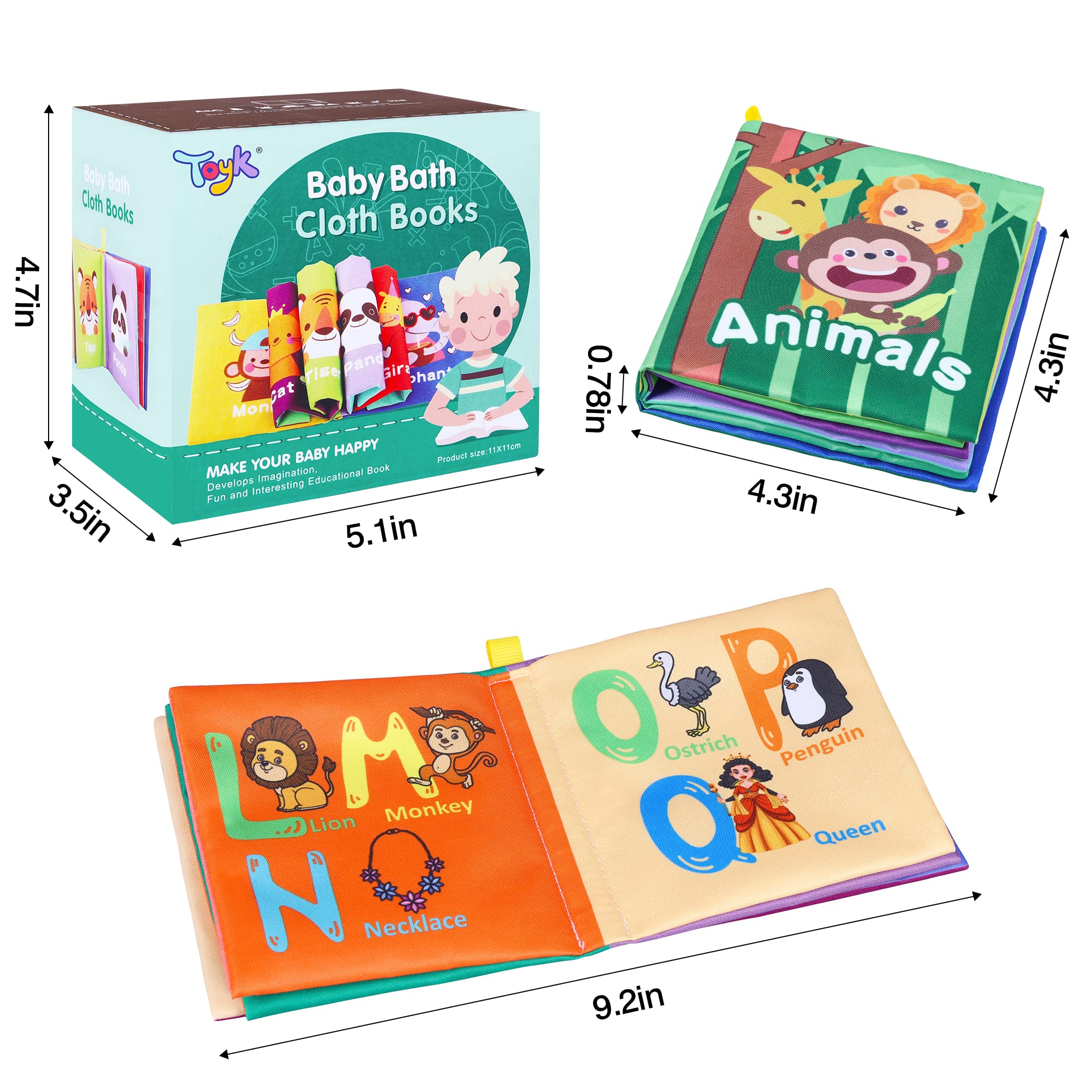 Toyk Baby Bath Books Animal Theme pairs gentle fabrics with splash-friendly fun.